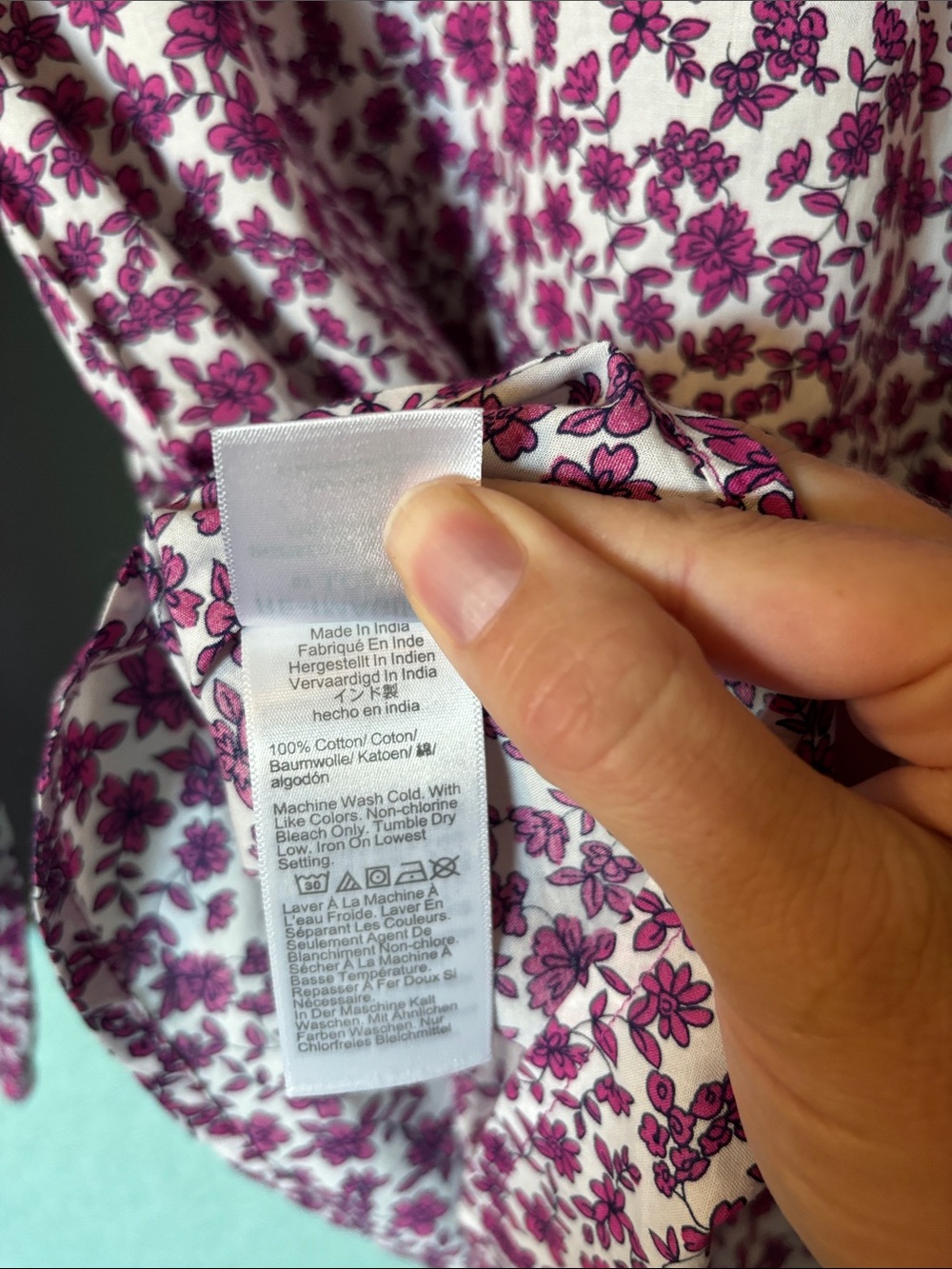 J. Crew Purple Floral Button-Placket Long Sleeve Tunic Women’s Size S Like New - Picture 6 of 8